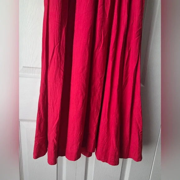 Anthropology Plenty By Tracy Reese Red Sleeveless Corset-Waist Midi Dress Size 6 - Picture 8 of 13